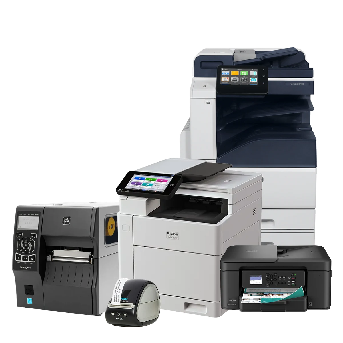 Inkjet, laser and multifunction printers prepared for electronics recycling